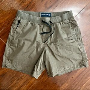 Abercrombie & Fitch Olive Green Flat Front Shorts